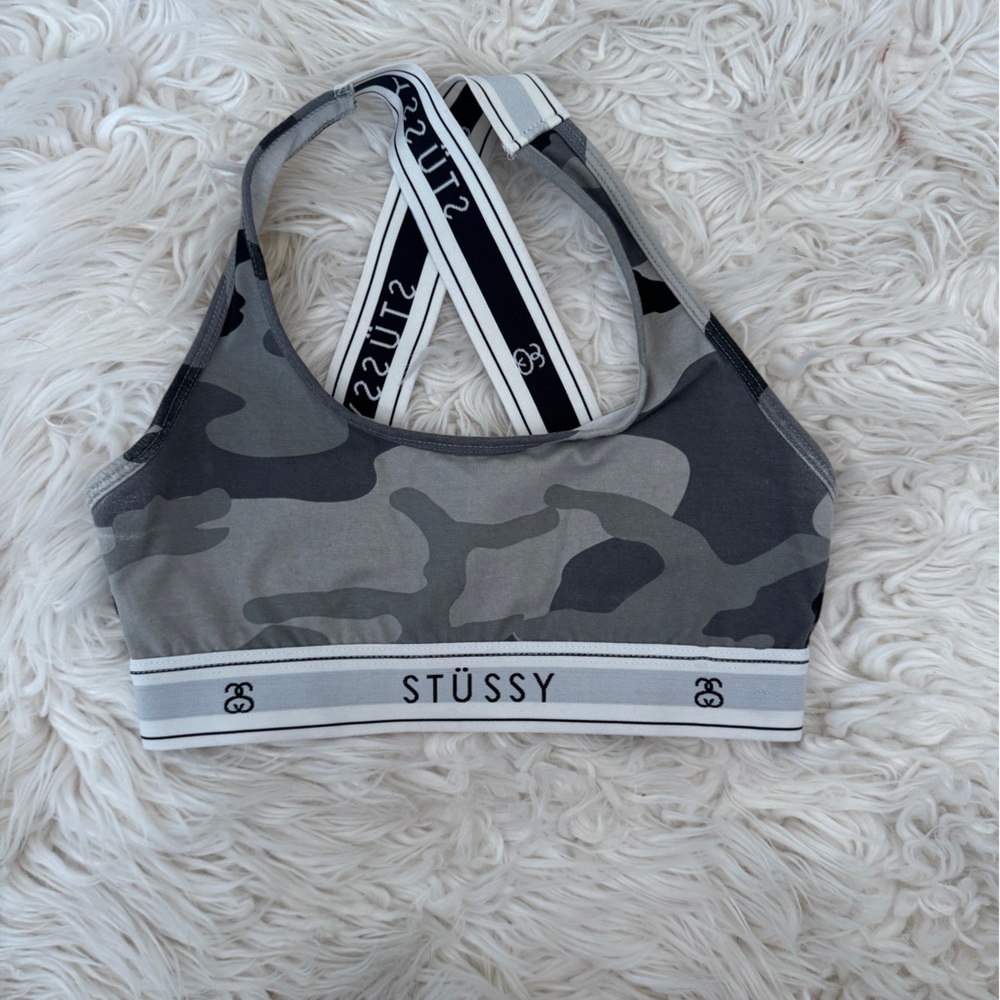 Vintage Stussy Gray Camo Sports Bra